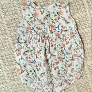 Dondolo Bubble - floral w/birds in blue/green/melon/yellow - Size: 6M